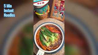 5分のさつまいも麺の簡単中華料理